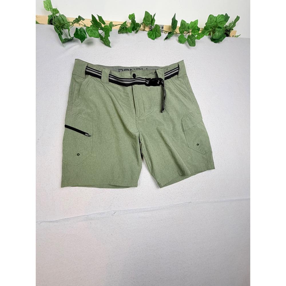 Denali Mens Olive Green Performance Cargo Hiking Shorts With Belt Size 40